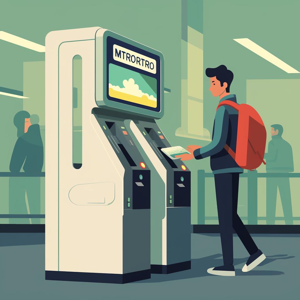 A person swiping their MetroCard at a subway turnstile